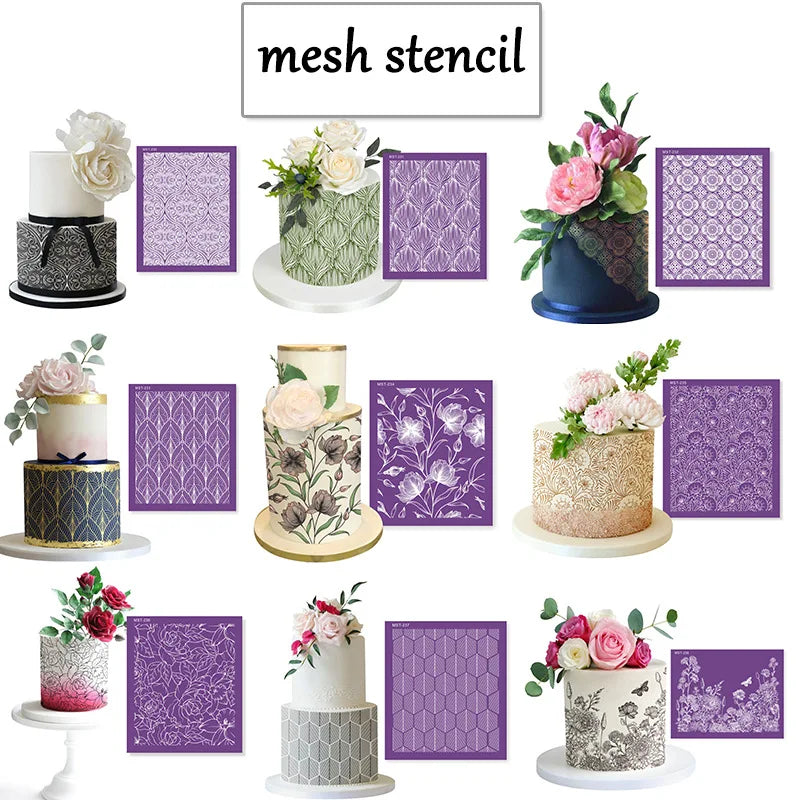PET Cake Stencil for Decoration Plastic Stencil Template Cookie Baking Tools