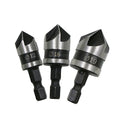 Cross Border Carbon Steel 90 Degree Hexagonal Handle Five Edge Chamferer Three Piece 12mm19 Black Spot Facer Woodworking Hole Op