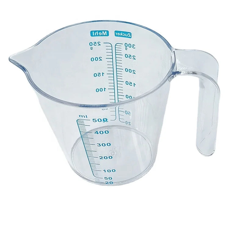 Plastic PS Material Measuring Cups Durable Eco-Friendly Transparent 500ml Capacity Customized Color Home Kitchen Measuring Tools