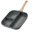 Hot-selling Maifanstone Aluminum Square Divided Breakfast Pan 3 in 1 Grill Pan 3-in-1 Non-stick Frying Pan Set