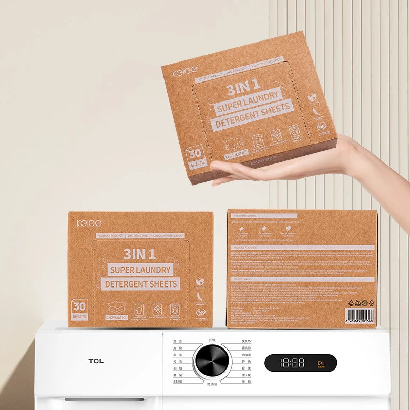 KELEE Eco-Friendly Biodegradable Laundry Detergent Sheet for Clothes No Plastic Jug Laundry Detergent Sheets