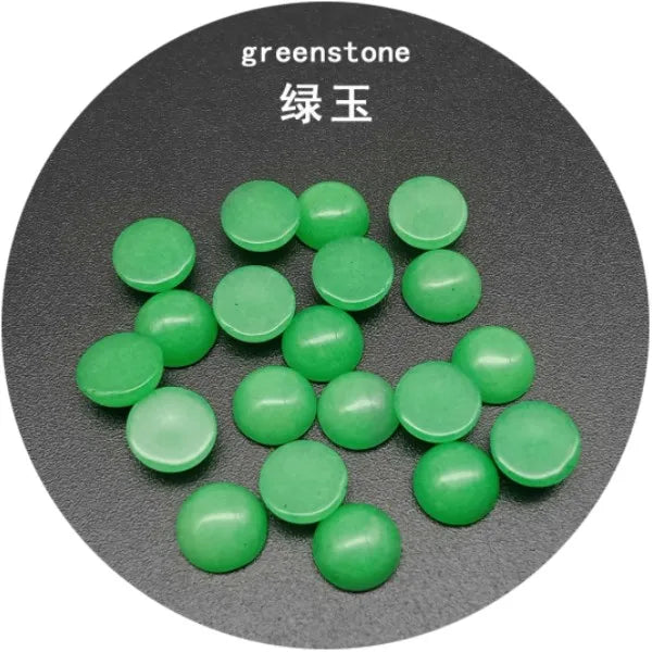 4\6\8\10\12MM Gemstone Cabochons Natural Synthetic Stone Beads Green Jade Cabochons for Earring Necklace Bracelet