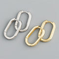 Personality 925 Sterling Silver Fashion Simple U Shape Glossy Hoop Earring Women Fine Jewelry