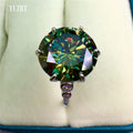 Silver 925 Original 10 Carat Brilliant Cut Diamond Test Past Green Moissanite Honeycomb Ring for Women Wedding Fine Jewelry