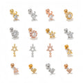 18k Lady Simple Geometric Screw Earrings Women Sleeping Without Removing Earring Cochlear Single Piercing Delicate Ear Bone Stud