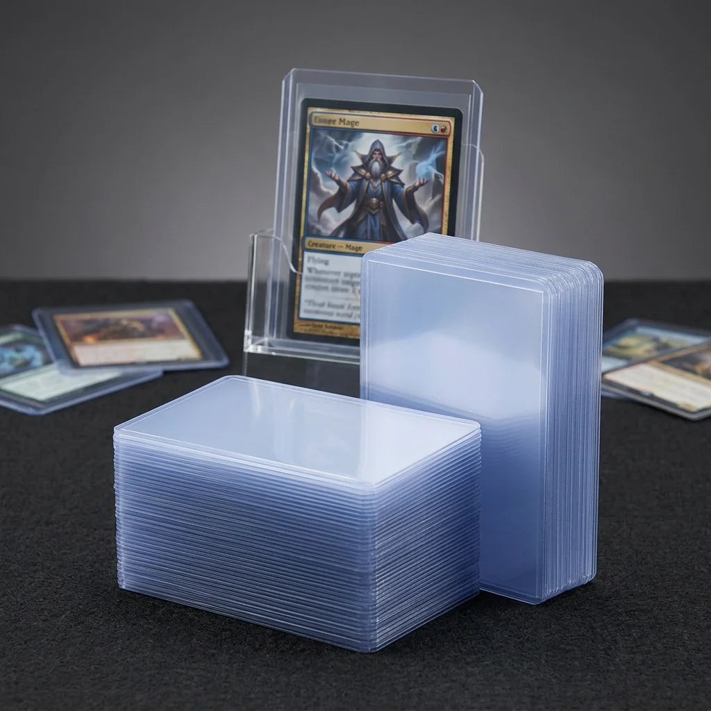 Juvida Top-S01 Super Clear Custom PVC Hard Top Loaders Silk Screen Printed Pokemo n Trading Cards 3 35mm Thickness No Card