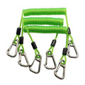 Heavy Duty 304 Stainless Steel Carabiner Spring Coiled Tools Safety Layard Bungee Tools Tail Tether Cable Lanyard