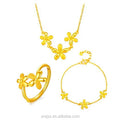 Dubai Gold Bridal Necklace Set Jewelry Brass Gold Plated Peach Blossom Exquisite Craftsmanship Ladies Jewelry