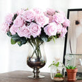 Wholesale 10-Headed Rose Artificial Wedding Bouquet China's Silk Rose with Stems for Wreaths Decoration