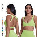 Custom Women's Naked Feel Fitness Apparel Shockproof U Neck Sport Bra Crop Top Beautiful Back Breathable Girl Yoga Workout Bra
