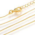 Pandahall 12pcs Real 18k Gold Plated Silver Platinum Brass Box Chains Making Necklace
