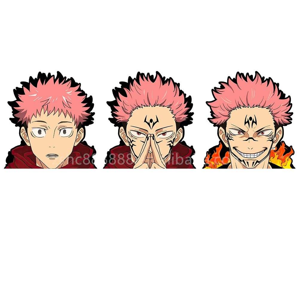 Jujutsu Kaisen Newest Design Yuji and Sukuna Motion Stickers Manga Character 3D Lenticular Sticker for Car Laptop Wall