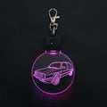 Car Shape Rechargeable 3D Laser Engraved Blank Glass Metal Keyring Customizable Logo Led Acrylic Key Chain Keychain