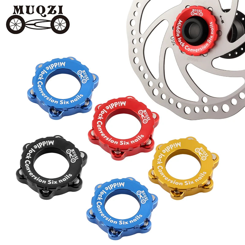 MUQZI Bicycle Centerlock to 6-Hole Adapter Mountain Bike Hub Center Lock Conversion 6 Bolt Disc Brake Rotor Bike Accessories