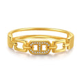 Women's Jewelry Bangle Minimalist Fashion Style Elegant Geometry Luxury Rhinestone Decoration Zin Alloy Gold Plated Bracelet
