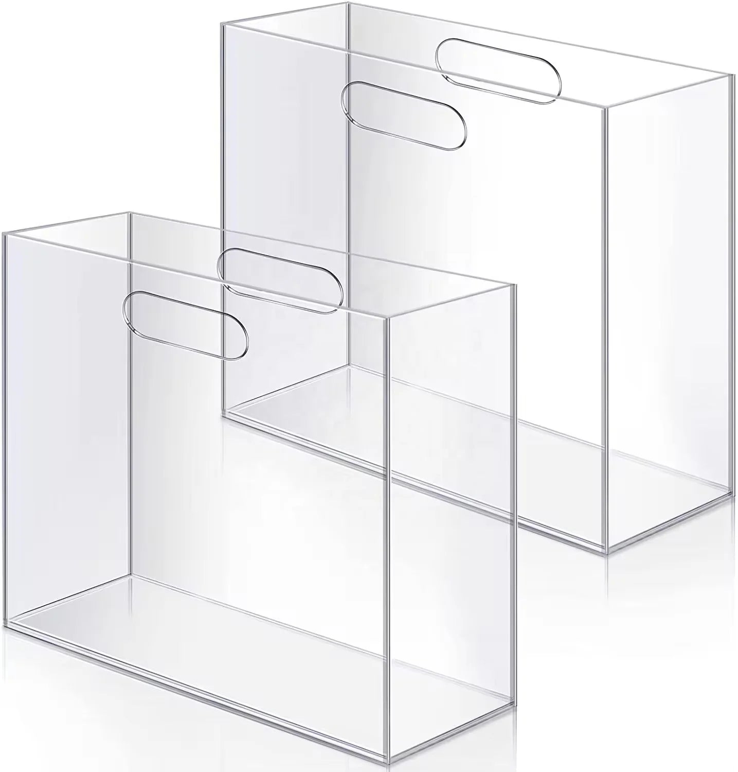 Modern Slim Acrylic Container Organizer Storage Box Hanging File Box for Home Work Office Desk