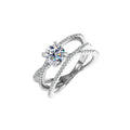 Factory Wholesale 925 Sterling Silver 1ct Round Cut Solitaire D Vvs Moissanite Diamond Ring 18k Wedding Bridal Ring Jewelry