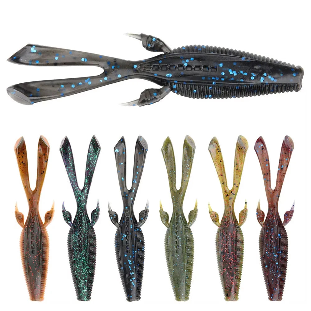 Spinoler Creature Bait PVC Worm Soft Plastic Fishing Lure Rabbit Ear Tail 4.25"/0.25oz Bass Perch Lure Artifical Bait