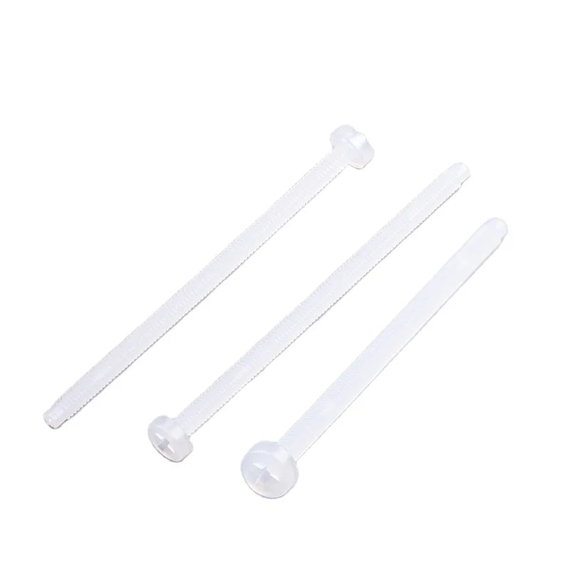 Insulated White Black Slotted Plastic Screw Long Threads Round Cross Pan  Head Nylon Screws