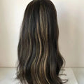 Yefinewig Stock 28" #1b/27 Human Hair Full Handtied Full Lace Wig-Remy Chinese Hair Long Layer Light Brown Lace 130% Density
