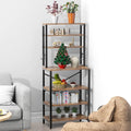 Movable Metal and Wooden Storage Rack Anti-Rust Standing Type Display Stand Shelf for Household Use or Commercial Restaurants