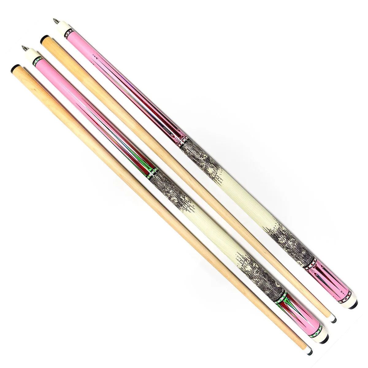 Newest Arrival Pink Premium Canadian Maple Wood 58" 11.75/12.75mm Tip 1/2 Billiard Pool Cue MegaBDM