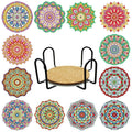 SONGWOO Custom Rhinestones Mother's Day Gift With Stand 12pack Mandala 5D DIY Diamond Art Painting Kit Coasters