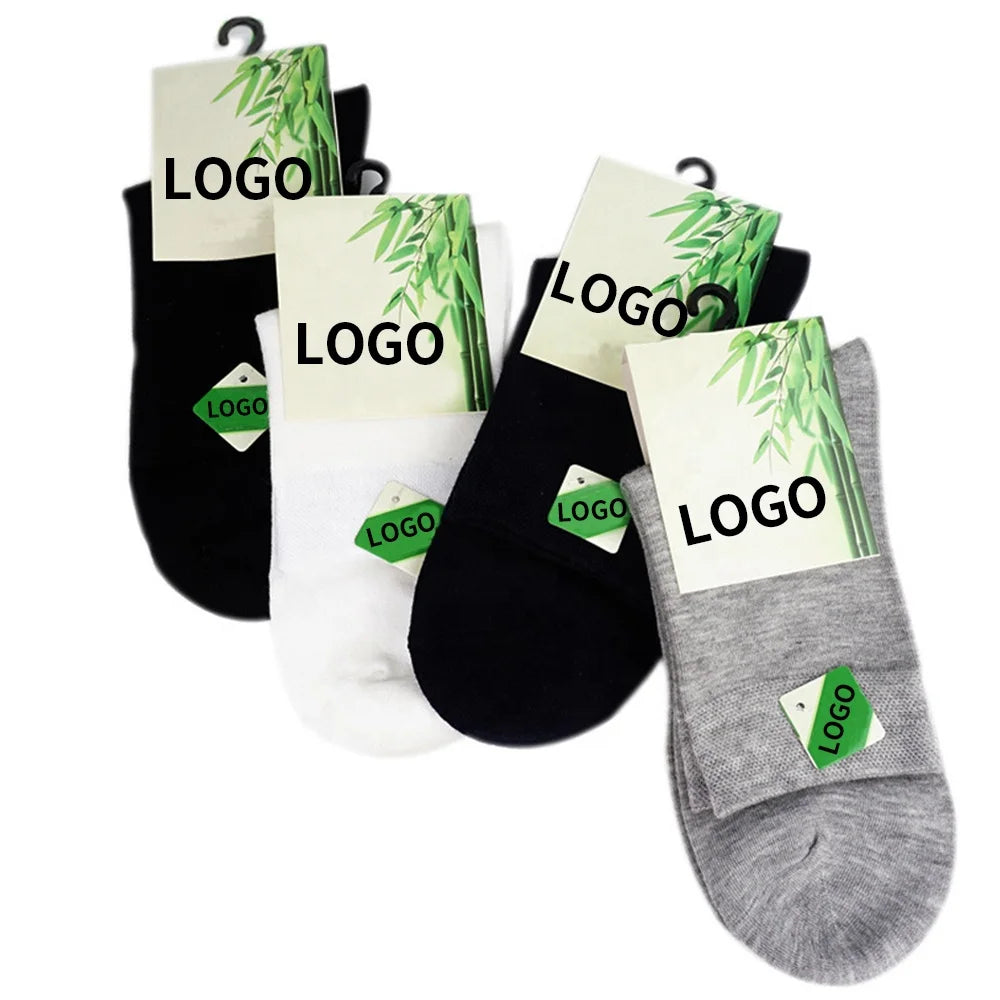 Wholesale Mens Gift Box Sweat Absorbing Deodorizing Anti slip Cool Bamboo Charcoal Adult Mid Calf Cotton Socks