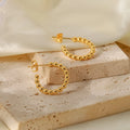 SSeeSY Joyas Small Gold Beads 18K Plated Gold Stainless Steel Fashion Jewelry Hoop Earrings for Women