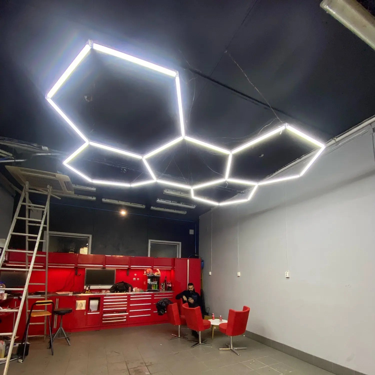 Dimmable Hexagon DIY Deformable Garage Led Light Hexagrid Lighting 5Grid Hexagon