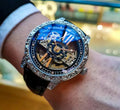 Mechanical Watch Aokulasic with Hollowed Out and Transparent Bottom for Men Waterproof and Luminous Men's Watch