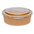 Biodegradable Eco-Friendly Disposable Kraft Paper Salad Bowl PLA Lid 500ml 46 Oz Soup Custom Logo Option Takeaway Camping Use MegaBDM
