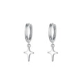 925 Sterling Silver Star Shaped Earrings Hoops Personalized Minimalist Style for Women