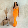 Trendy Hot Women Clothing Solid Color Elegant Ladies Bodycon Casual Midi Dresses