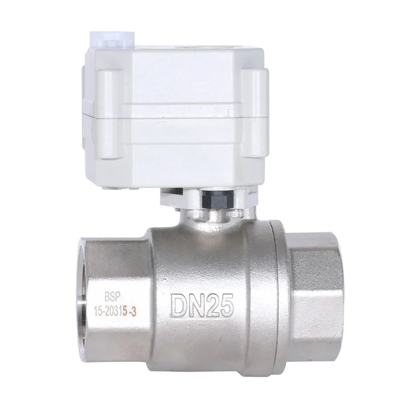 Tonhe 2 Way NSF DN25 CR202 2-wires Control Stainless Steel Motor Operated Ball Valve 1" NC Electric Ball Valve