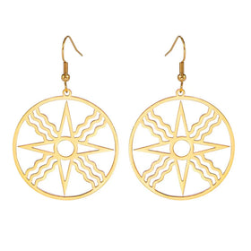 Mesopotamia Assyrian Star Earrings PVD Gold Plated Earrings Stainless Steel Earring Accessories Jewelry