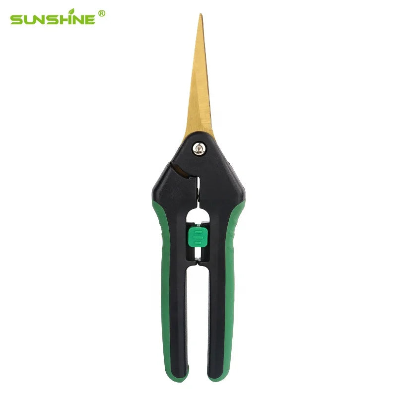 SUNSHINE Bonsai Spring Gardening Straight Titanium Tree Bypass Professional Flower Garden Scissors Pruning Shears