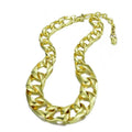 Hiphop Punk Distorted Geometry Resin Choker Necklace Gold Silver Irregular Square Acrylic Chunky Long Chain Link Anniversary