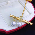 E2311 11-12mm DIY Natural Freshwater Pearl Charm Earrings Mounting Accessory 925 Sterling Silver Gold Plated  Jewelry for Women