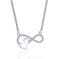 925 Sterling Silver Heart Infinity Pendant Necklace Rhodium Plated Custom Name Classic for Wedding Party Engagement Anniversary