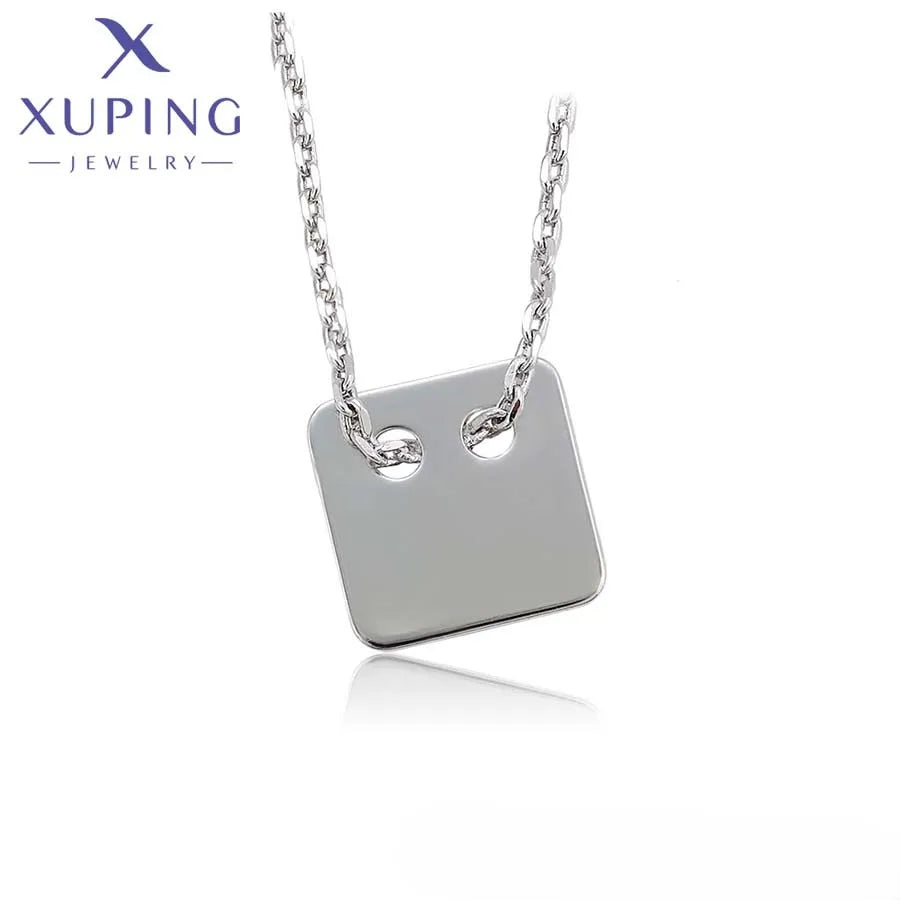 45753 XUPING JEWELRY Stainless Steel Jewelry Elegant Simple Square Women Fashion Chain Custom Jewelry Necklaces