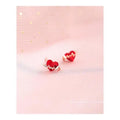 925 Sterling Silver Heart Stud Earrings for Women Gift Hypoallergenic Jewelry Prevent Allergy