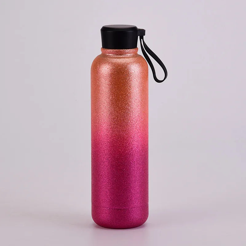 Custom logo 304 Stainless Steel Insulated Tumblers Outdoor Sports Water Bottle Thermos Cup with Portable Handle