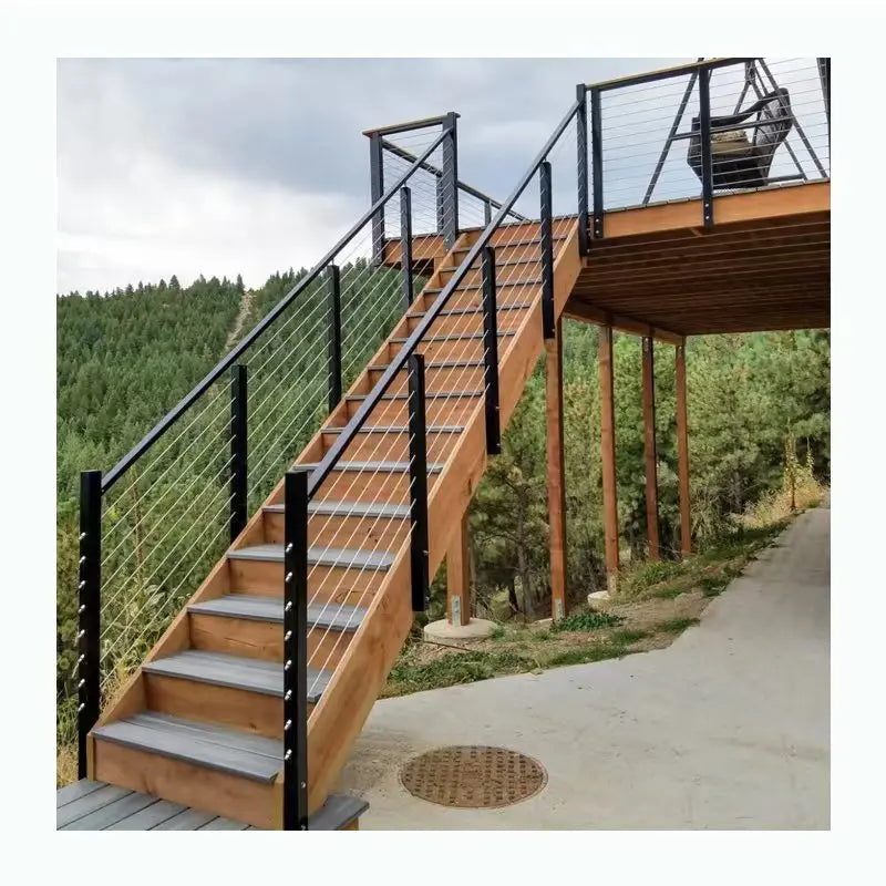Reilbu DIY Post Balcony Handrail Stair Deck Terrace Fence Wire Rope Cable Railing