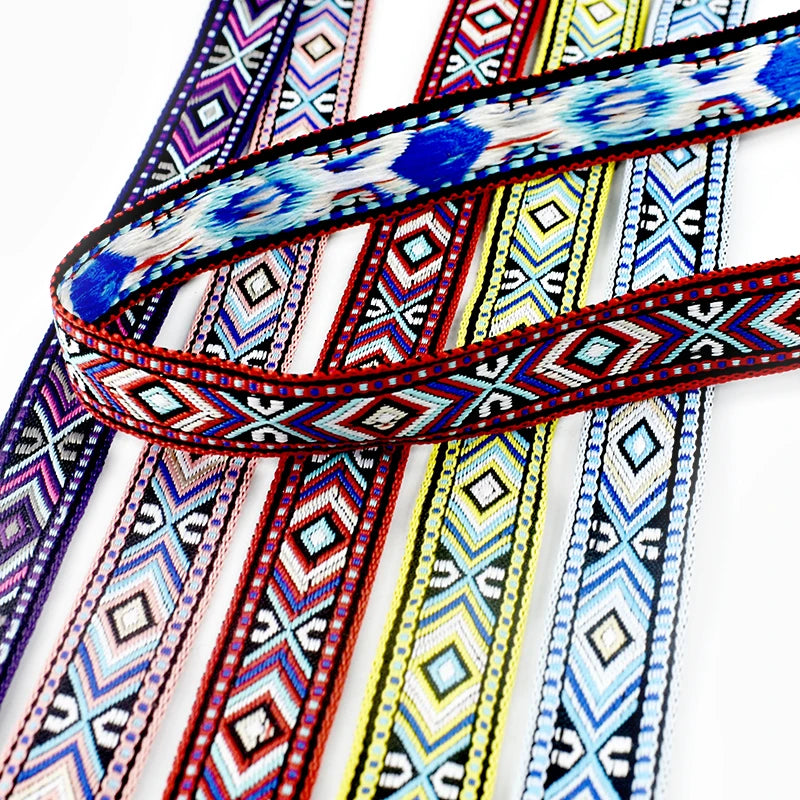 Deepee RD342 17mm Jacquard Decor Webbing Handmade Sewing Material Polyester Ethnic Style Webbing Tape Garment Bag Accessories