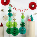 EASTTERN New Design 15pcs Honeycomb Paper Christmas Tree Indoor Decor Party Supplies Set