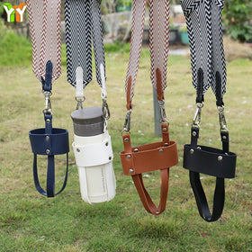 Hot Selling Stars Lover Bottle Carrier Leather Shoulder Strap Water Bottle Holder With Adjustable Lanyard