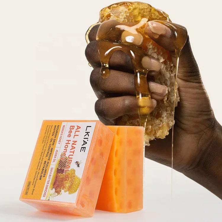 2026 Best Organic Handmade Vitamin E African Rough Skin Extremely MoisturizingBrighteningLightening Honey Soap for Dark Skin