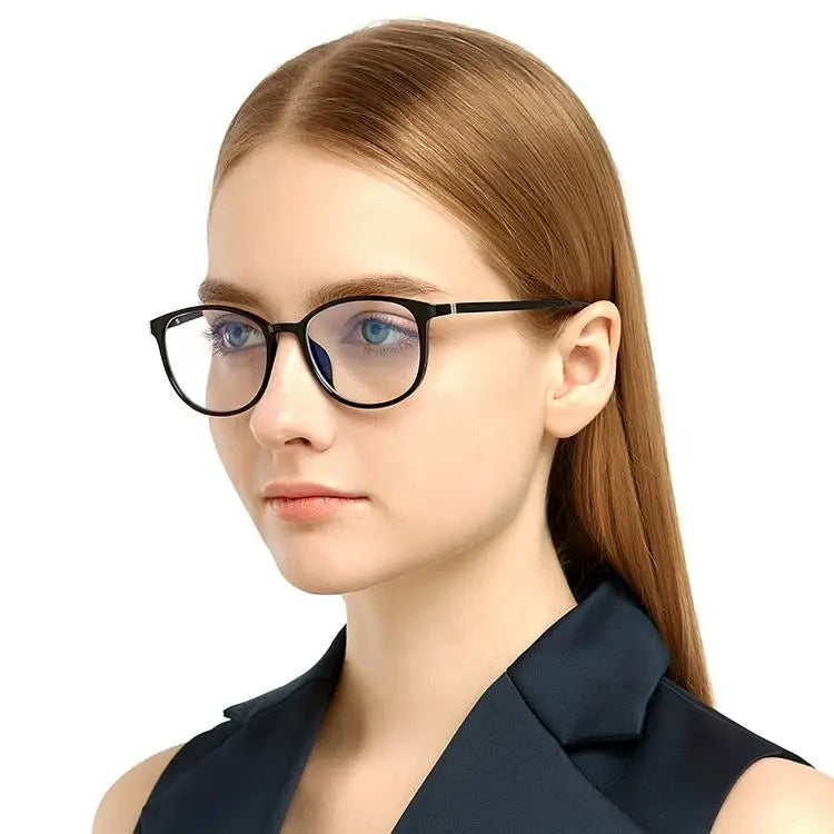 Top Tr90 Anti Blue to Block Light Computer Glasses Mobile Phone Bluelight Blocking Protection Round Eyeglasses for Myopia