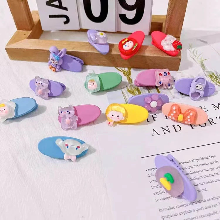 New Ice Jelly Hair Clip Acrylic Frosted Cartoon Hair Clips Cute Hair Accessories for Kids Girls